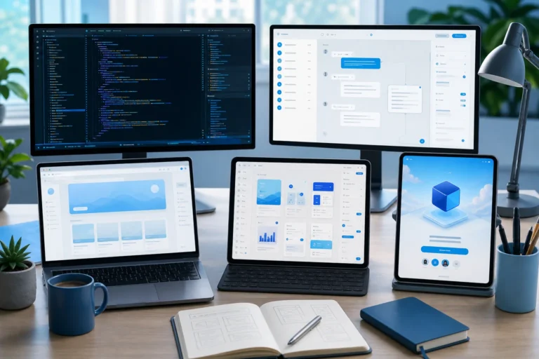 Hero image comparing different AI app builder workflows for public web apps