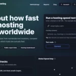 FastestWebHosting Speed Test interface for measuring TTFB from eight worldwide locations